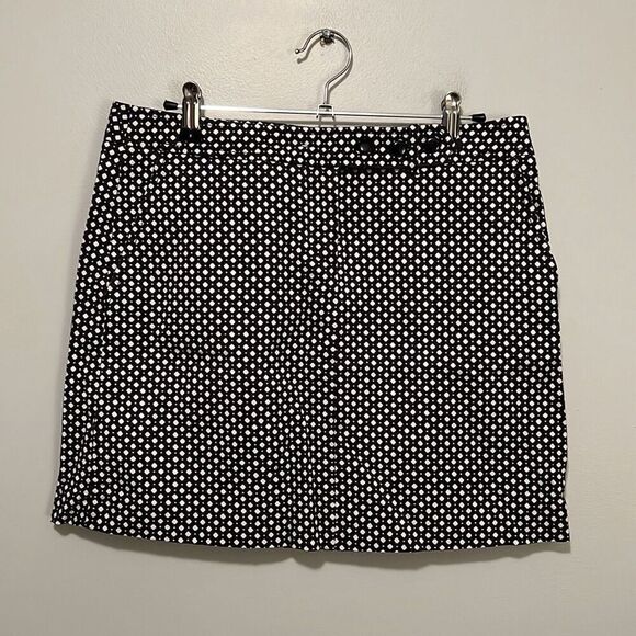 J. Crew Women's Black & White Patterned High-Waisted A-Line Skirt - Picture 1 of 6